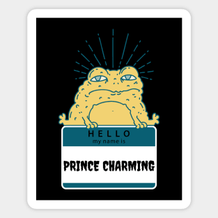 Prince Charming Frog "Hello My Name" Is Tan/Turquoise Magnet